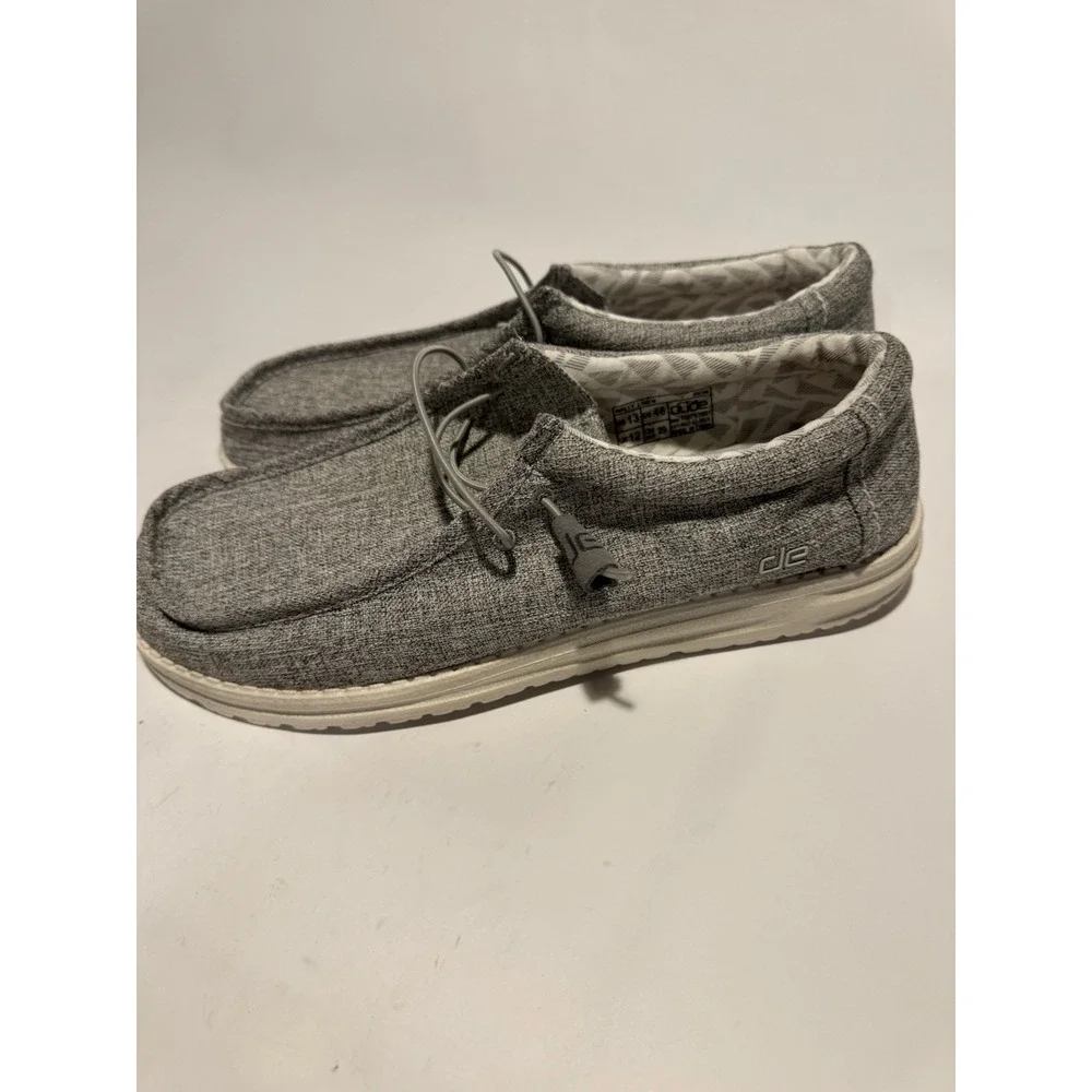 Hey Dude Wally Stretch Limestone Men's Casual Shoes Gray. Grey laces. Size 13